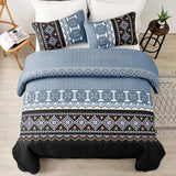Ambient bloom sky black hour Comforter Set – Aesthetic 3-Piece Bedroom Mood - 45-Degree Angle