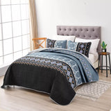 Ambient bloom sky black hour Comforter Set – Aesthetic 3-Piece Bedroom Mood - Rear View