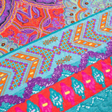 Colorful Quilted bedspread and pillowcovers set: Add a Splash of Color - Queen size - Close-Up Angle