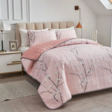 Versatile Quilted Coverlet and Pillowcases Set: Adapts to Every Season - Queen size - Side View