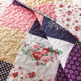Intricate Quilted coverlet and pillowcovers set: Attention to Detail - Queen size - Top-Down View