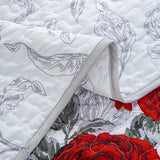 Youthful Quilted coverlet and pillowcovers set: Fresh and Modern - Queen size - 45-Degree Angle