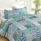 Exquisite Regal Purple 3 Pc Bedspread & Pillow Cover Set - Side View