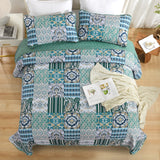Exquisite Regal Purple 3 Pc Bedspread & Pillow Cover Set - 45-Degree Angle