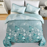 Crafted Quilted Bedspread and Pillowcases Set: A Testament to Elegance - Queen size - Side View