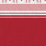 Joyful Red & white Reindeer Christmas Queen Bedspread Set - Side View