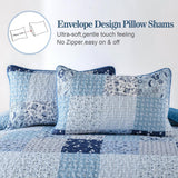 Charming Quilted coverlet and pillowcovers set: Timeless Appeal - Queen size - Rear View