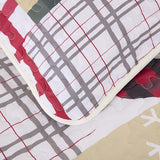 Festive Christmas Red & Green Queen Bedspread Set - 45-Degree Angle