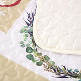 Festive Christmas Red & Green Queen Bedspread Set - Rear View