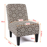 Cafe Lounge Couch Ramie Cotton Fabric Accent Dining Relax Chair Pub Seating Brown New - Front View