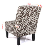 Cafe Lounge Couch Ramie Cotton Fabric Accent Dining Relax Chair Pub Seating Brown New - Side View