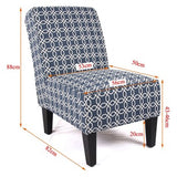 Cafe Lounge Couch Ramie Cotton Fabric Accent Dining Relax Chair Pub Seating Navy New - Front View