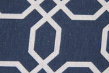 Cafe Lounge Couch Ramie Cotton Fabric Accent Dining Relax Chair Pub Seating Navy New - Top-Down View