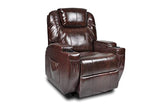 Recliner Lift Heat Massage Armchair Sofa Leather 2 Motor Chair Brown - Front View