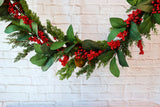 Berry Cedar Garland Red Green 180cm X3440