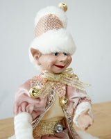 LUXURY CHRISTMAS ELF PINK GOLD 51CM - Front View