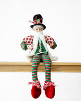 LUXURY CHRISTMAS CAROLLER ELF GREEN/RED 65CM