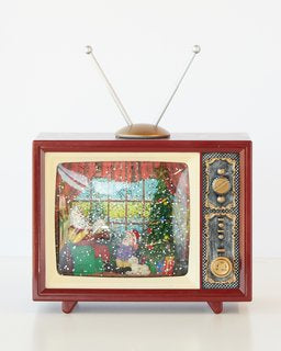 Magical Christmas TV Music Box with Snowfall and Melodies