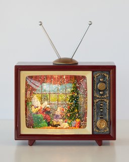 Magical Christmas TV Music Box with Snowfall and Melodies