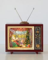 Magical Christmas TV Music Box with Snowfall and Melodies - Front View
