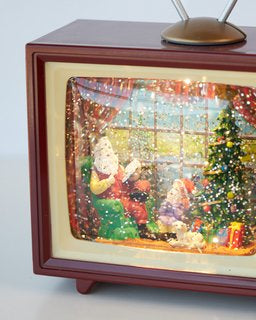 Magical Christmas TV Music Box with Snowfall and Melodies
