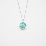 Gift Box - Aroma Necklace White Gold - Planet Celestial Aqua (Light Blue) + Purify Oil Blend - Front View