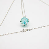 Gift Box - Aroma Necklace White Gold - Planet Celestial Aqua (Light Blue) + Purify Oil Blend