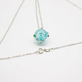 Gift Box - Aroma Necklace White Gold - Planet Celestial Aqua (Light Blue) + Purify Oil Blend - Rear View