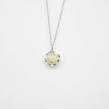 Gift Box - Aroma Necklace White Gold - Planet Stardust Crystal (Gold Clear) + Purify Oil Blend