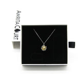 Gift Box - Aroma Necklace White Gold - Planet Stardust Crystal (Gold Clear) + Purify Oil Blend - Rear View