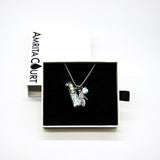 Gift Box - Crystal Bottle (Aquamarine) + Purify Oil Blend - Side View