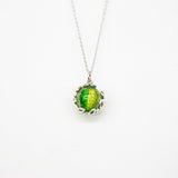 Gift Box - Aroma Necklace White Gold - Planet Aurum Verdant (Gold Green) + Purify Oil Blend - Front View