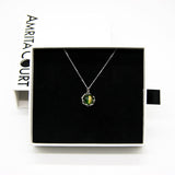 Gift Box - Aroma Necklace White Gold - Planet Aurum Verdant (Gold Green) + Purify Oil Blend - Top-Down View
