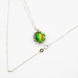 Gift Box - Aroma Necklace White Gold - Planet Aurum Verdant (Gold Green) + Purify Oil Blend - Rear View