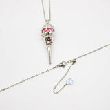 Gift Box - Cone White Gold Aroma Necklace + Purify Oil Blend - Close-Up Angle