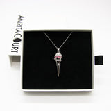 Gift Box - Cone White Gold Aroma Necklace + Purify Oil Blend - Low Angle