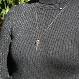 Gift Box - Cone Rose Gold Aroma Necklace + Purify Oil Blend - Top-Down View