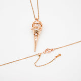 Gift Box - Cone Rose Gold Aroma Necklace + Purify Oil Blend - Close-Up Angle