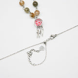 Gift Box - Rose White Gold Aroma Necklace + Purify Oil Blend - Top-Down View