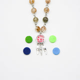 Gift Box - Rose White Gold Aroma Necklace + Purify Oil Blend - 45-Degree Angle