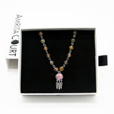 Gift Box - Rose White Gold Aroma Necklace + Purify Oil Blend - Close-Up Angle