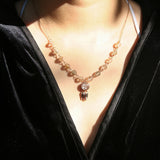 Gift Box - Rose Rose Gold Aroma Necklace + Purify Oil Blend - Side View