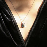 Gift Box - Dog White Gold Aroma Necklace + Purify Oil Blend - Side View