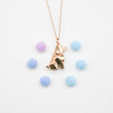 Gift Box - Dog Rose Gold Aroma Necklace + Purify Oil Blend - Close-Up Angle