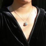 Gift Box - Angel Ball White Gold Aroma Necklace + Purify Oil Blend - Side View