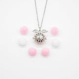 Gift Box - Angel Ball White Gold Aroma Necklace + Purify Oil Blend