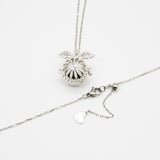 Gift Box - Angel Ball White Gold Aroma Necklace + Purify Oil Blend - Rear View