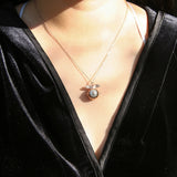 Gift Box - Angel Ball Rose Gold Aroma Necklace + Purify Oil Blend - Side View