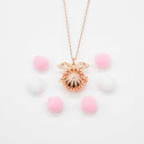 Gift Box - Angel Ball Rose Gold Aroma Necklace + Purify Oil Blend - 45-Degree Angle