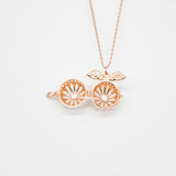 Gift Box - Angel Ball Rose Gold Aroma Necklace + Purify Oil Blend - Rear View